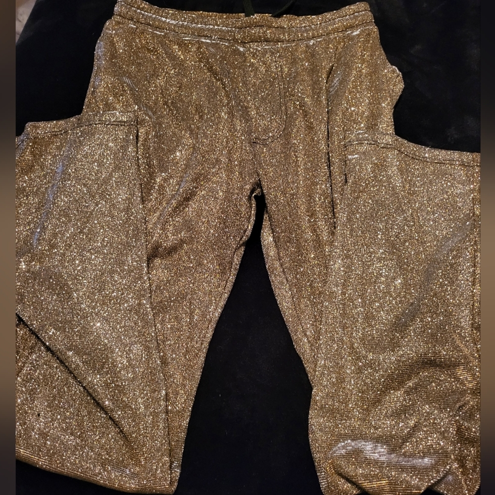 Knobs Gold Joggers, Size Small - image 2